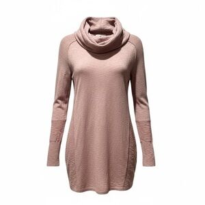 Cozy Cowl Neck Tunic Sweater Lavender Purple Size M Soft Knit Longline